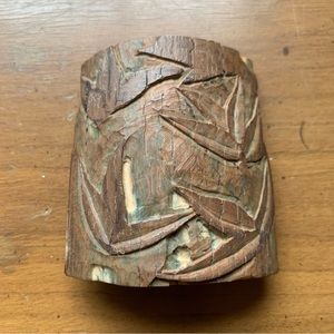 Bird of Paradise Flower Vintage Hawaiian Bone Carving for a Curios Cabinet